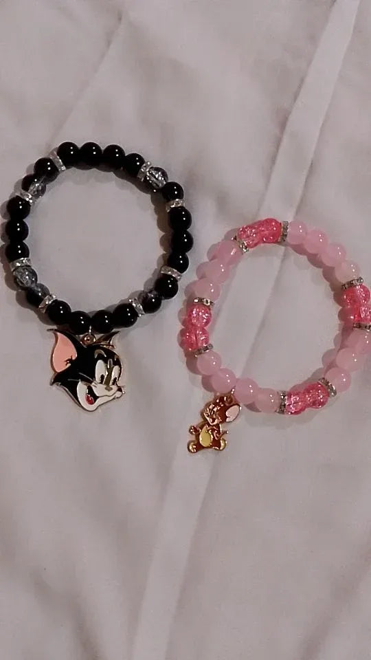 🐱🐭 Tom & Jerry Bead Bracelet – Cute Cartoon-Inspired Trendy Accessory