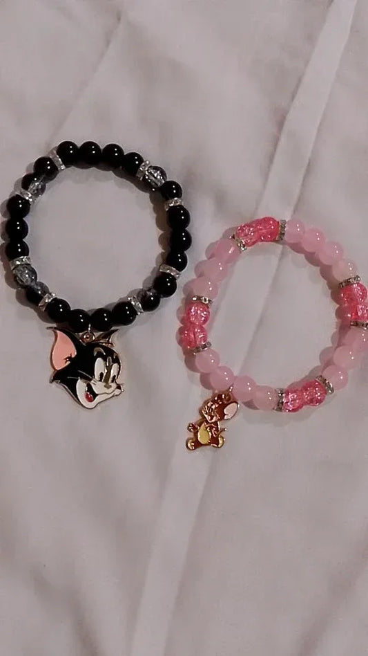 🐱🐭 Tom & Jerry Bead Bracelet – Cute Cartoon-Inspired Trendy Accessory