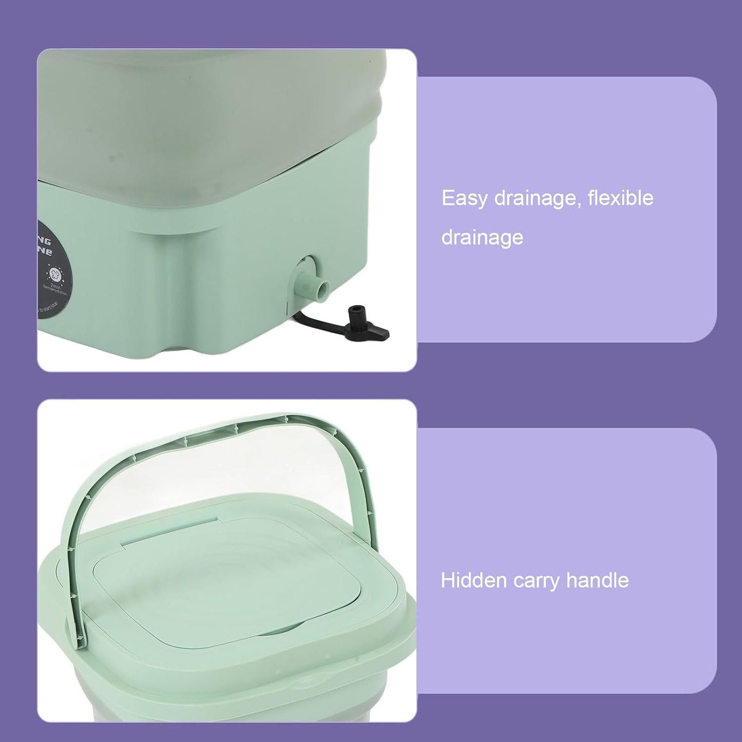 9L Foldable Washing Machine-Green
