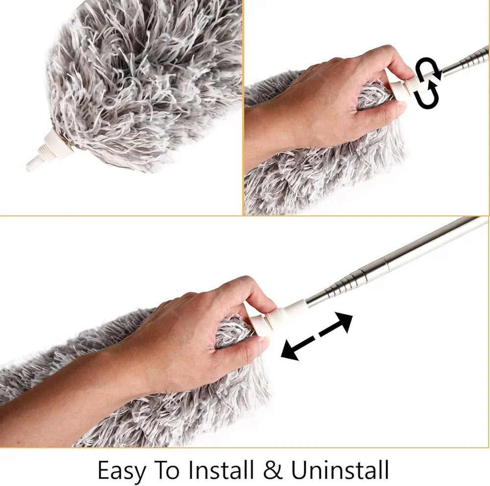 Extendable Feather Duster Microfiber Long Mop