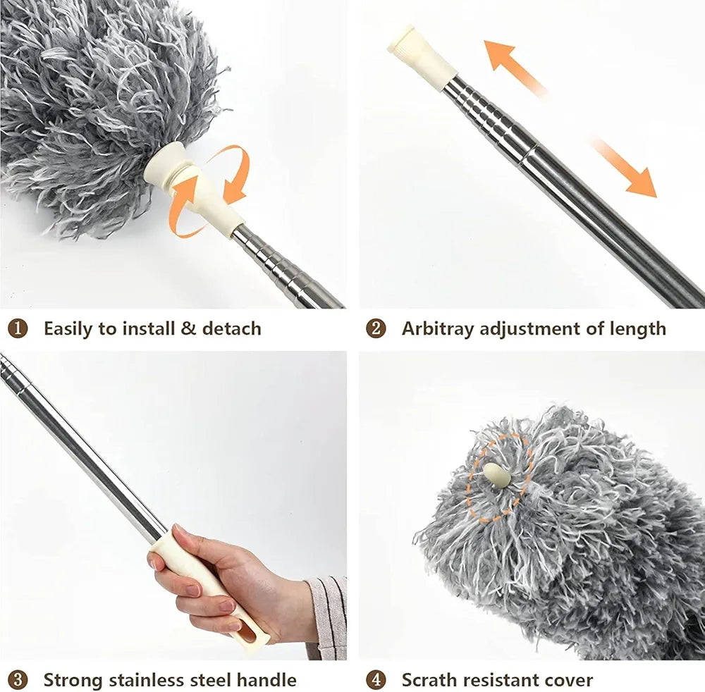 Extendable Feather Duster Microfiber Long Mop