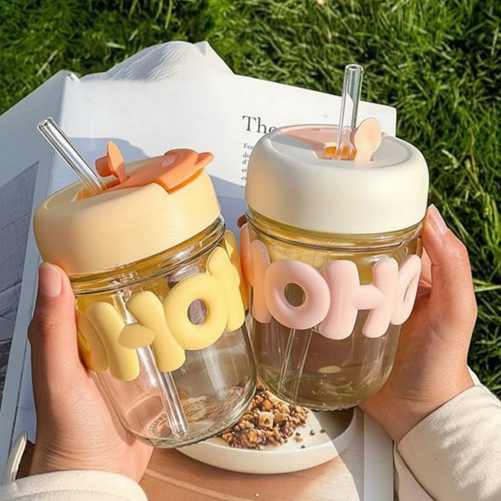 PEARL GLASS SIPPER ( With Glass Straw )