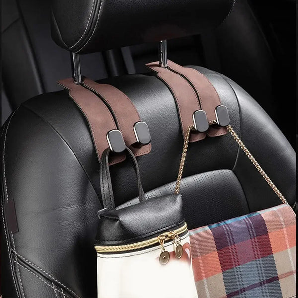 Car Headrest Organizer Premium Leather Hook