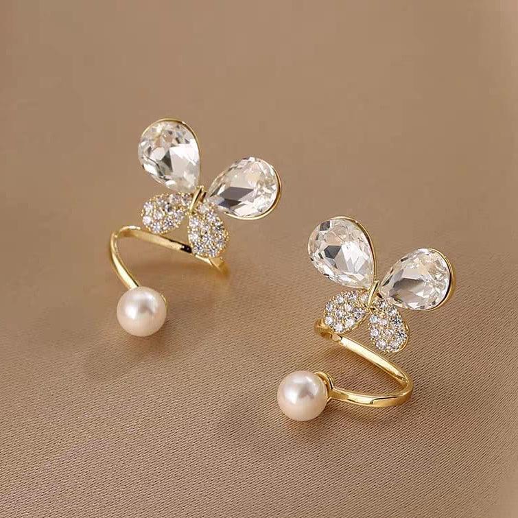 Korean Style Zircon Butterfly Earrings