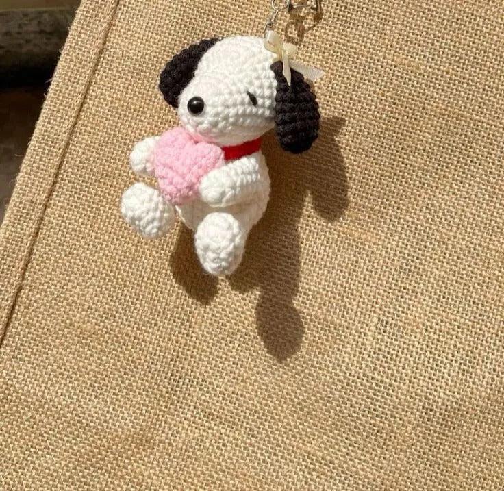 Handmade crochet Snoopy stuffed toy Keychain or Amigurumi