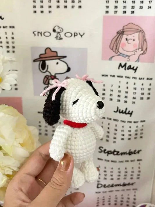 Handmade crochet Snoopy stuffed toy Keychain or Amigurumi