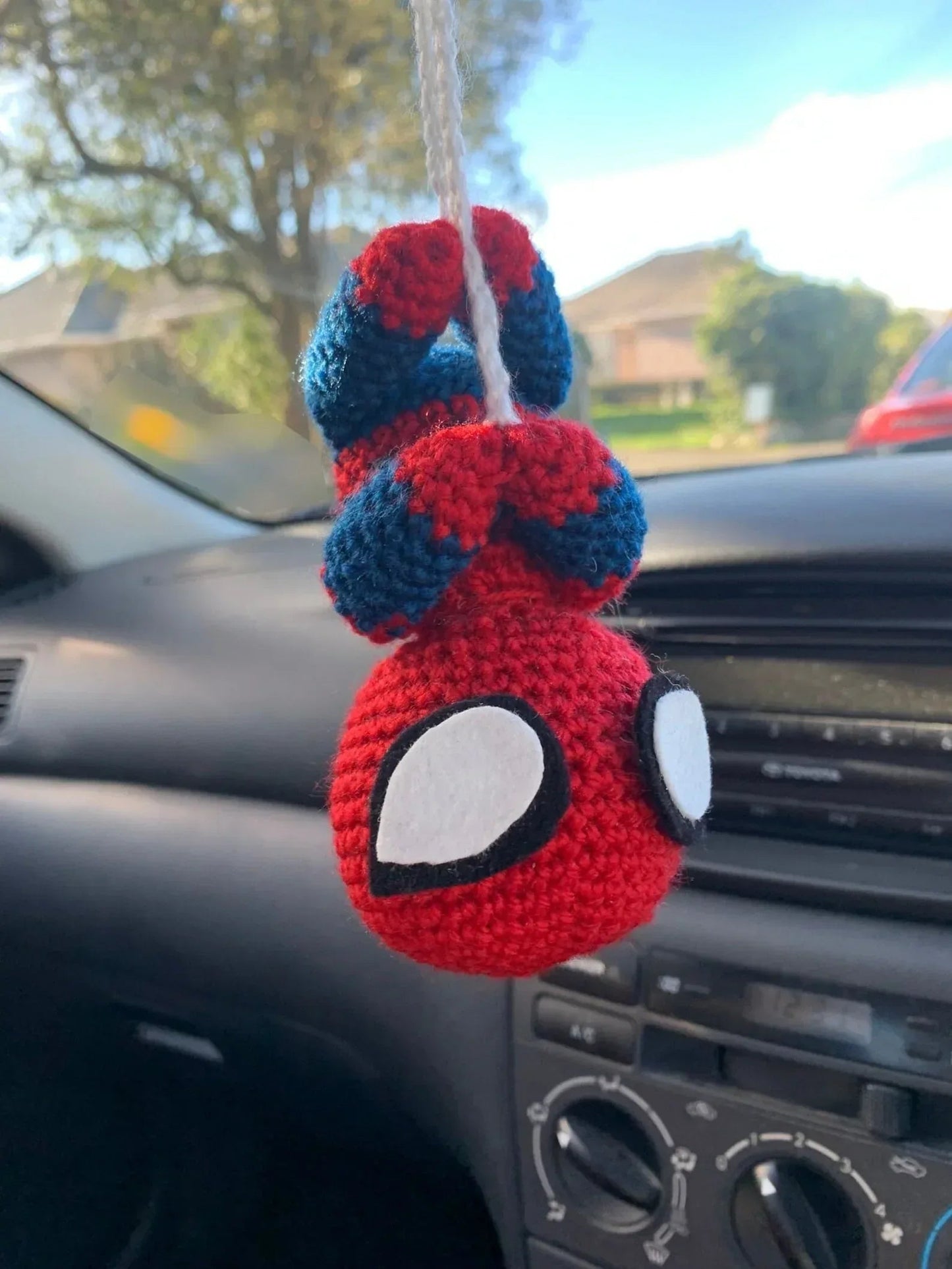 Hanging Spider Man Crochet Amigurumi for Car Mirror