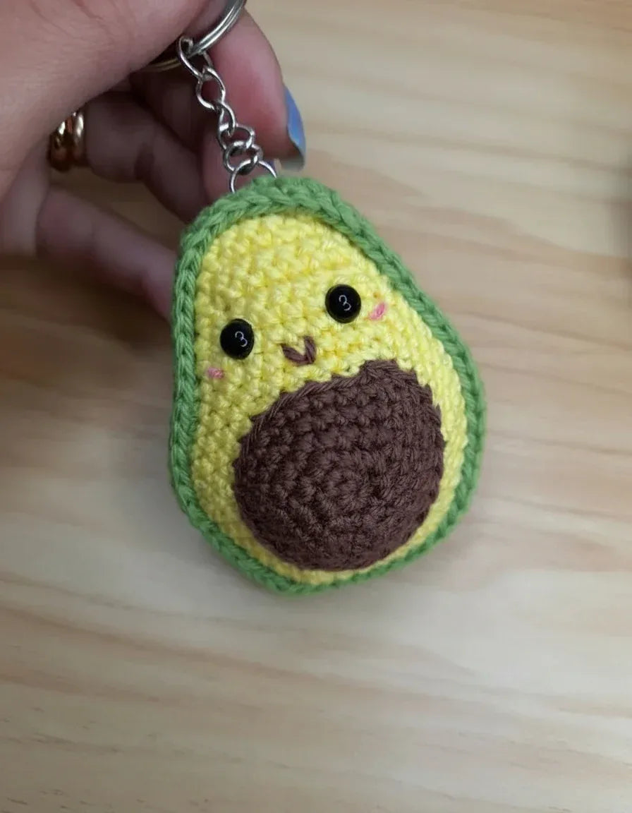Handmade Crochet Avocado Keychain – Cute & Fun Key Holder and Bag Charm