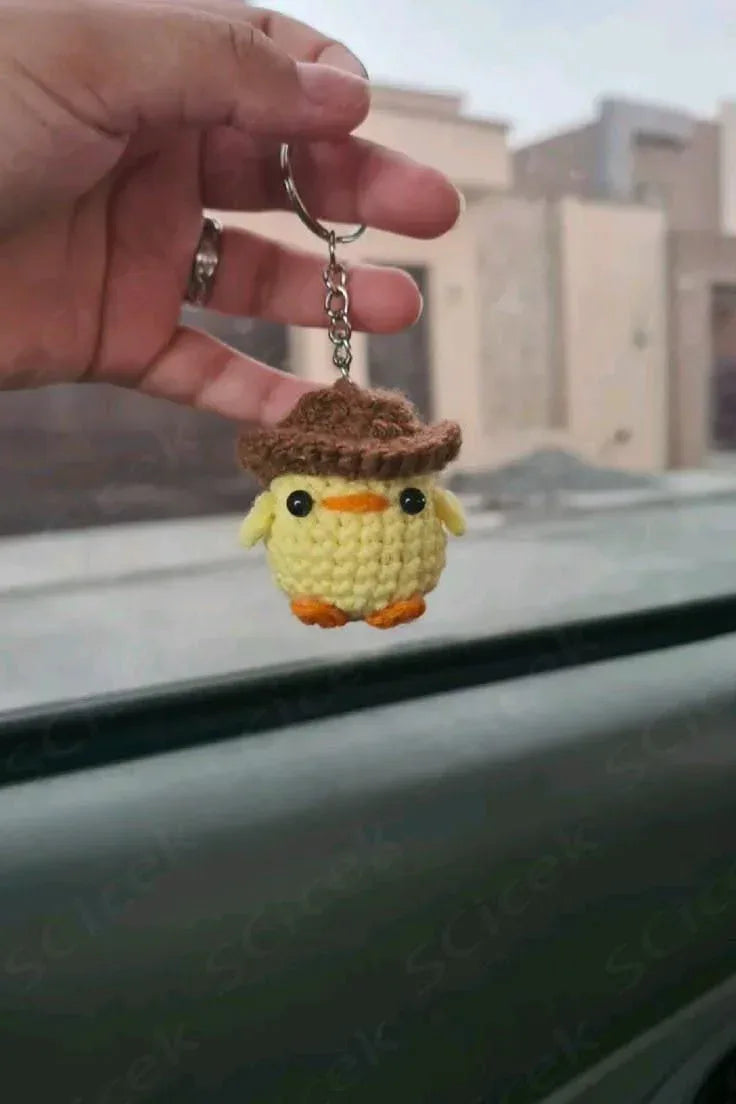 Handmade Crochet Chick Keychain – Cute & Colorful Key Holder and Bag Charm