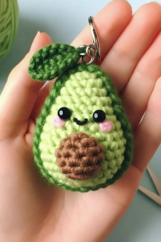 Handmade Crochet Avocado Keychain – Cute & Fun Key Holder and Bag Charm